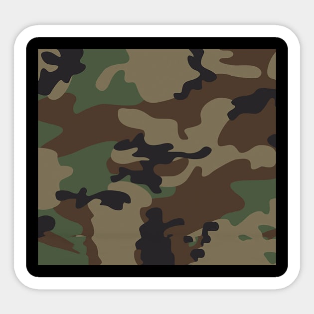 Green brown Camo Military Sticker by Flipodesigner